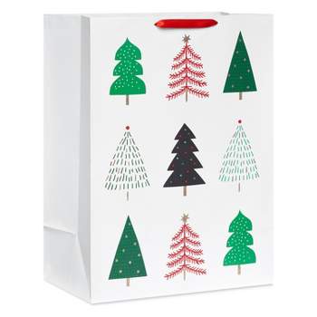 20" Multicolored Trees Jumbo Christmas Gift Bag