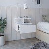 GlasFlength Nightstands Wall Mounted Bedside Table Storage Nightstand Floating Nightstand with Drawer for Room, White, 13.23"*14.02"*11.61" - 3 of 4
