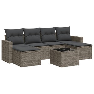 vidaXL Garden Sofa Set Gray PE rattan Large Modular Garden Sofa Set - 1 of 4