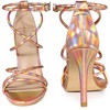 Perphy Women's Open Toe Strappy Criss Cross Straps Stiletto Heel Buckle Sandals - 3 of 4