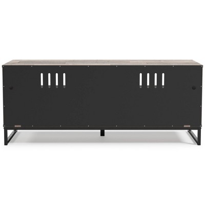 Neilsville 60" Light Brown TV Stand with Cabinet and Drawers