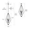 LNC Bohonicist  4-Light 18.1" Modern  Geometric Small Chandelier,Black - 4 of 4