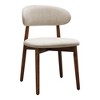 Sapphtopaz Modern Dining Chairs with Curved Back Cotton-Linen Upholstered Kitchen Chair with Wood Legs Armless Chair for Dining Room - 4 of 4
