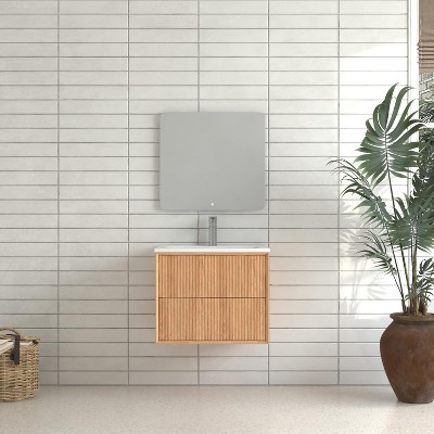 GDFStudio Glouster Floating Bathroom Vanity with 2 Storage Drawers