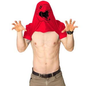 Mens Ask Me About My Trex T Shirt Funny Cool Dinosaur Flip Graphic Novelty Tees - Crazy Dog Men's T Shirt - 1 of 4