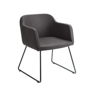 Alia Leatherette Accent Chair Black - miBasics, Brown
