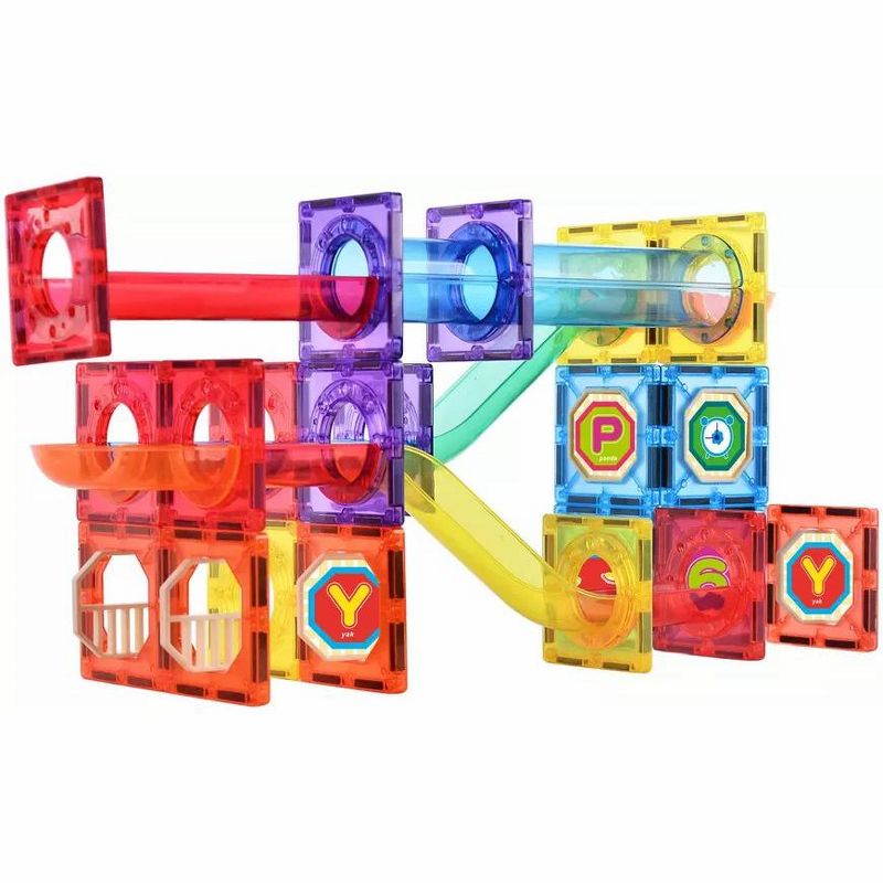 Link Magnetic Tile Building Roller Coaster Kids Block 61 Piece Set Educational Toys For Children Ages 3 Years Plus, 5 of 10