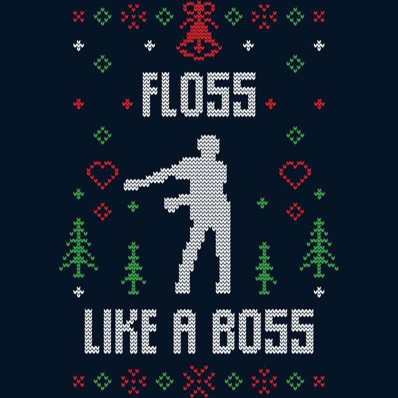 Boy's Design By Humans Floss Like A Boss Ugly Christmas Sweater By shirtpublic T-Shirt, 2 of 4