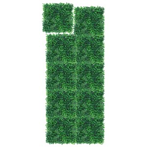Artificial Boxwood Wall Panels, Faux Greenery Wall with 100 Zip Ties, UV-Protected Grass Backdrop Wall Panels, Garden Wall Panels for Indoor, Outdoor - 1 of 4