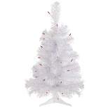 Northlight 2' Pre-lit Rockport White Pine Artificial Christmas Tree, Purple Lights