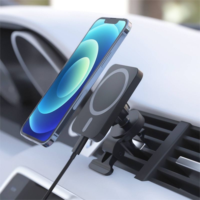 Just Wireless Magnetic Charging for MagSafe Charger Car Mount - Black, 3 of 8