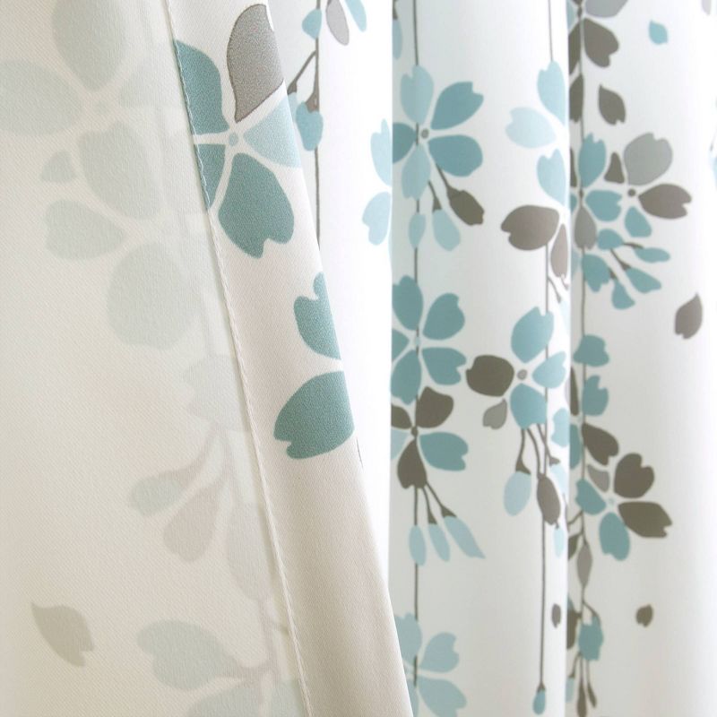 2pk 52&#34;x108&#34; Light Filtering Weeping Flower Curtain Panels Blue - Lush D&#233;cor, 6 of 8