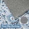 Vintage Washable Floral Printed Area Rug with Non-Slip Backing Farmhouse Oriental Distressed Low Pile Carpet - 4 of 4