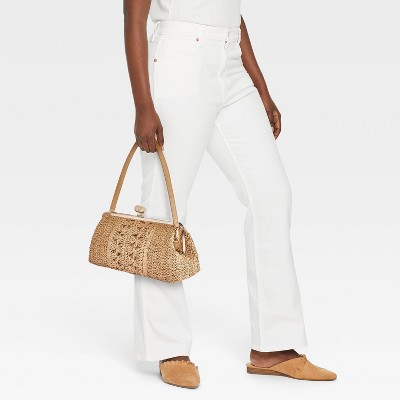 Сумки A New Day Straw Kiss Lock Clutch Bag - A New Day™ Natural — фото 2