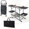 SEVOBAL Outdoor Grills, Griddles and Smokers Camp Kitchen Table, Foldable Outdoor Cooking Station for Camping and Picnics, Black, 75.03"*19.23"*6.24" - 3 of 4