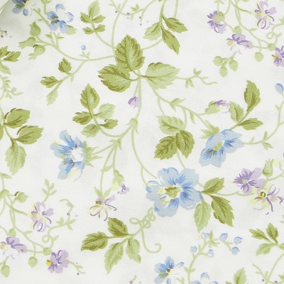 King Blue Floral Cotton Sateen Sheet Set