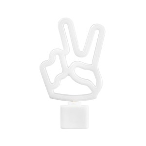 Globe Electric Auto On Off Neon Peace Sign Night Light: LED Peace Sign Lighting, Green, Novelty Nightlights, Electric - 1 of 4