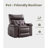 360° Swivel Rocker Recliner Chair for Adults, Oversized Wide PU Leather Lounge Chair, Comfortable Manual Recliner for Living Room and Bedroom - 3 of 4