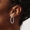Black Bow Jewelry 2.5mm 14k White Gold Polished & Textured Twisted Hoops, 26mm (1 Inch) - 3 of 4