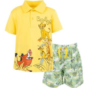 Disney Lion King Mickey Mouse Polo Shirt and Shorts Little Kid to Big Kid