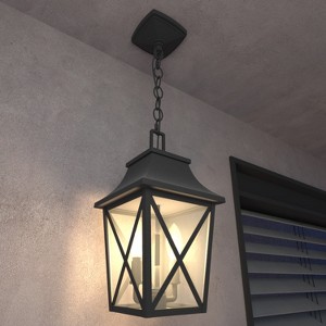 YUHAO Outdoor Gazebo and Porch Anti-Rust Waterproof Outdoor Ceiling Light Modern  Black(1 PACK) - 1 of 4