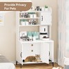 Hidden Cat Litter Box Furniture - Wooden Enclosure with Storage Shelves - 4 of 4