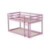 Whisen Twin over Twin Wood Floor Bunk Bed with Full Length Guardrail and Ladder - 4 of 4