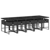 vidaXL Patio Dining Set with Cushions Table and Chairs Outdoor Poly Rattan - Black and Cream Glass 10-Piece - 3 of 4