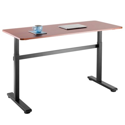 Tranzendesk Standing Desk 55 Manual Height Adjustable Workstation Cherry Stand Steady