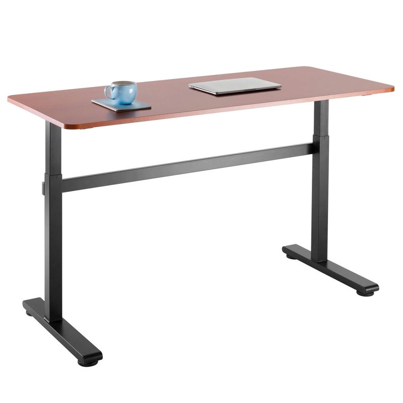 Tranzendesk Standing Desk – 55" Manual Height Adjustable Workstation – Cherry – Stand Steady, 1 of 13