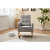 Okak Rocking Accent Chair Armchair with Side Pocket and Upholstered Comfy High Backrest Stripe Glider Chair for Bedroom Lounge Nursery - 2 of 4