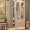 70.07" Tall Armoire Storage Cabinet with 2 Doors & 2 Drawers,Modern Floor Storage Cabinet with LED Light - 2 of 4