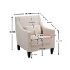 Modern Accent Armchair, Upholstered Comfy Corduroy Single Sofa Chair With Concave Armrests And Wood Legs - 2 of 4