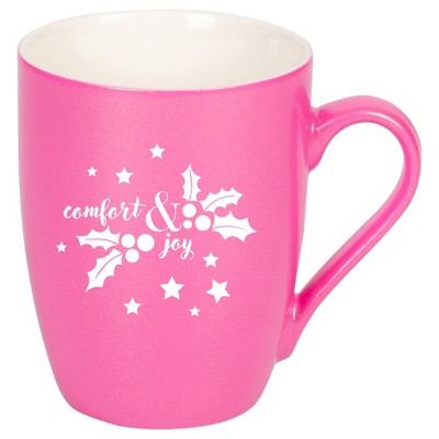 Elanze Designs Comfort & Joy Princess Pink 10 ounce New Bone China Coffee Cup Mug