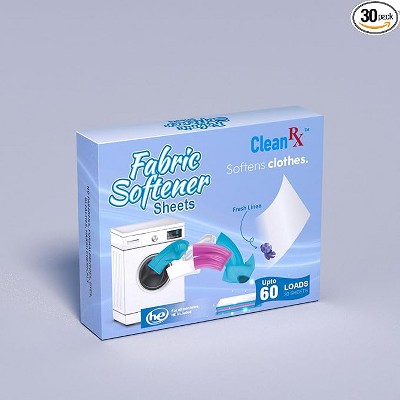 CLEANRX Fully Dissolvable Fabric Softener Sheets – 30 Count (Up to 60 Loads) – Eco Friendly, Soft & Fresh Laundry Care – Works in All Washers & HE
