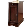 Wood Side Table with Storage Cabinet and Built-In USB Charging Station, Bedside Nightstand for Small Spaces, Living Room or Bedroom–The Pop Home - 2 of 4