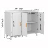 Accent Cabinet Modern Bookshelf with Fluted Doors and Adjustable Shelf for Entryway 39in Wide - 3irtyhousy - 4 of 4