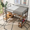TiramisuBest Full Size Metal Loft Bed with Storage Staircase and Small Wardrobe, Built-in Desk and Storage Shelves - 3 of 4