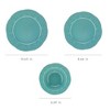 12-Piece Dinnerware Set Service For 4, Round Porcelain Plates And Bowls Sets, Turquoise - 2 of 3