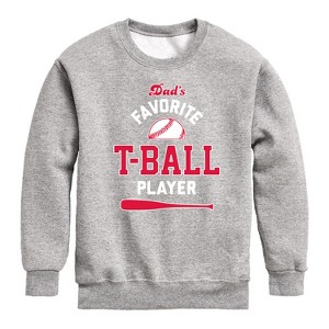 Boys' - Instant Message - Dad's Favorite T-Ball Player Graphic Long Sleeve Fleece Sweatshirt - 1 of 4