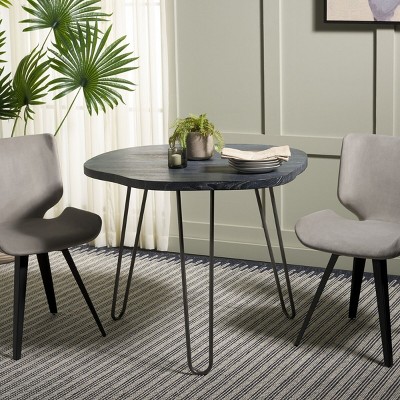 Mindy 35'' Round Gray Reclaimed Wood Mid-Century Dining Table
