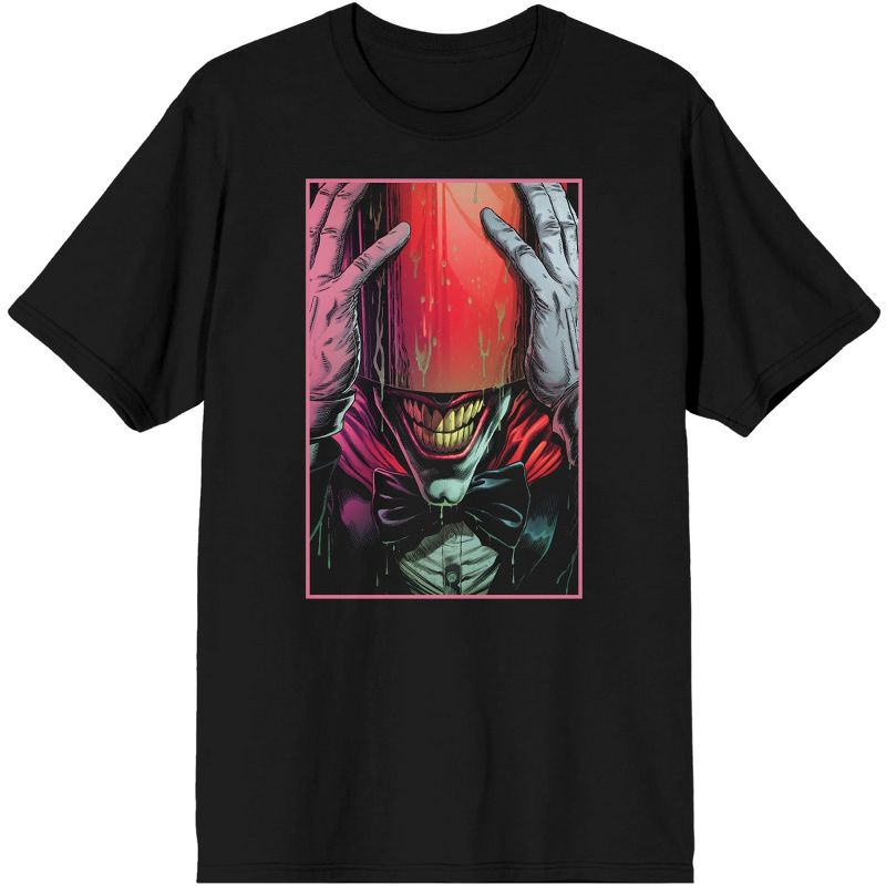 Men's Black Batman T-shirt, Hiding Joker, 1 of 2