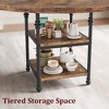 47-Inch Round Dining Table for 4 with 1.59-Inch Thick Board,Kitchen Table,Dinner Table with Storage Shelves & Roman Metal Legs for Dining Room,Kitchen - 4 of 4