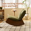 CAVINAS Corduroy Glider Rocking Chair with Solid Wood Frame & Retro Striped Upholstery, Plush Cushion Accent Chair for Bedroom, Living Room - 3 of 4