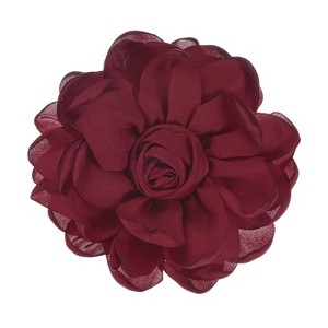 Unique Bargains Alloy Satin Fabric Big Rose Flower Dainty Brooches 1 Pc - 1 of 4