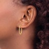 Black Bow Jewelry 1.4mm Polished Knife Edge Oval Hoop Earrings in 14k Yellow Gold, 22mm - 3 of 4