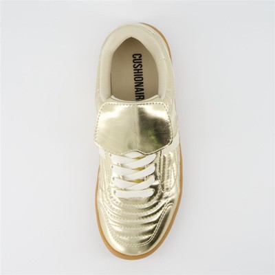 Женские кроссовки CUSHIONAIRE Women's Astro Retro Sneaker, Lace-Up Design +Memory Foam, Wide Widths Available, gold sneakers for women, Gold Metallic, 6 — фото 6