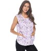 Casual Nights Women's Snap Front Smock Cobbler Woven Scrub Apron with Pockets - Blue Butterfly - 3X-Large - 2 of 4