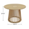 Round Coffee Table Conversation Table Dining Table Cocktail Table Center Table for Bedroom Living Room Balcony, Grille Molding, Black/Oak-ModernLuxe - 3 of 4