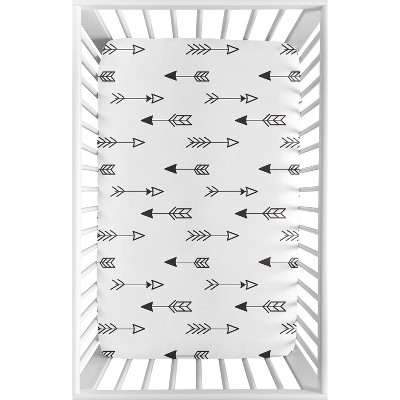 Image of Sweet Jojo Designs Boy, Girl, Unisex/Gender Neutral Baby Fitted Mini Crib Sheet Fox Black and White